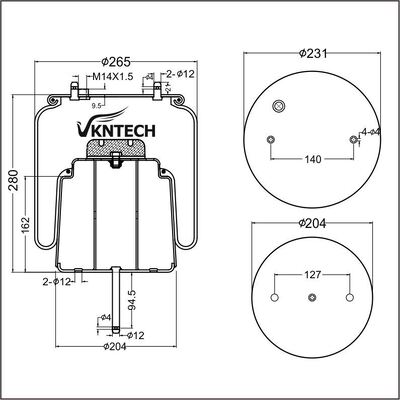 AIR SPRING SCANIA 1440306 442678 1440859  Firestone W01-095-0481 1T15LR-4  Goodyear 556028566 REPLACE BY VKNTECH 1K0481