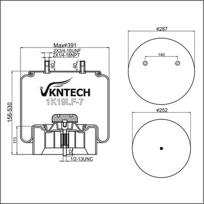 TRAILER AIR SPRING HENDRICKSON S25873  Contitech 11 10.5F-17P745  Firestone W01-358-8774 1T19F-7/L-7  Goodyear 1R14-172 565-28-3-042 replaced by VKNTECH 1K8774