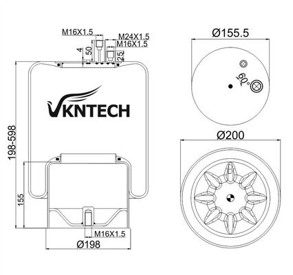 ربيع هوائي للشاحنة لميرسيدس بنز A 942320.52.21 كونتيتيك 4390NP23 استبدال بواسطة VKNTECH 1K4123 مرسيدس بنز A 942.320.52.21 كونتي تيك 4390NP23