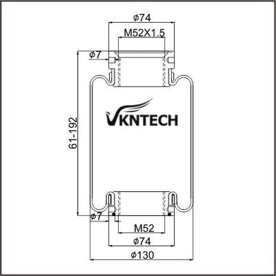 CABIN AIR SPRING MACK 227QS34B E-FS7007 PAI FAS-4905 FS7007 FIRESTONE W02-358-7007 تم استبداله بـ VKNTECH 1S7007