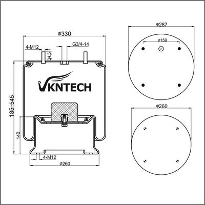 إيقاف الهواء هيندريكسون AM136346 Firestone W01-358-6346 استبدال بواسطة VKNTECH 1K6346