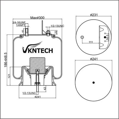نوابض هوائية فايرستون W01-358-9472 1T15V-8 بديل من VKNTECH 1K9472