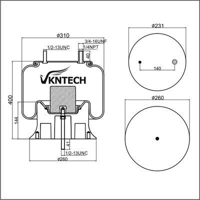 AIR SPRING Watson & Chalin AS-0061 Firestone W01-358-9243 Goodyear 1R12-480 استبدال بواسطة VKNTECH